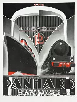 Art deco Collection: Panhard travel poster