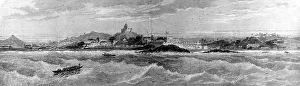 Panoramic view of Cape Coast Castle, 1874 Panoramic view of Cape Coast Castle, 1874