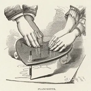 Print of a Woman Using a Planchette for Mediumship
