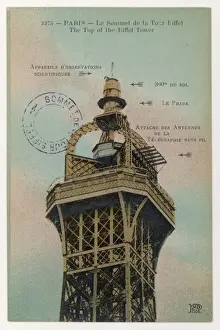 Paris Eiffel Tower Print 1921 Summit View