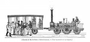 Steam Locomotive Artwork Prints: Paris Train of 1837