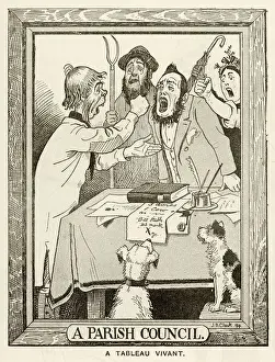 Politic Prints: Parish Council Print - Caricature of Local Government Officials