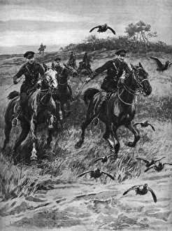 Partridge chasing: a new form of sport at ther front, WW1 Partridge chasing: a new form of sport at ther front, WW1