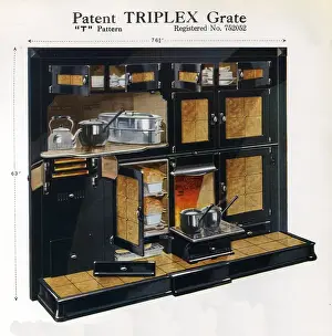 Patent Triplex Grate T Pattern Print circa 1920s