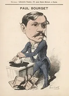 Historical French Writers Prints: Paul Bourget (Cohl)