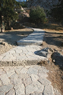 Paved road to climb Acropolis. Athens. Greece Paved road to climb Acropolis. Athens. Greece
