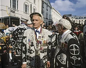 Pearly Kings and Queens at St Martin-in-the-Fields Print