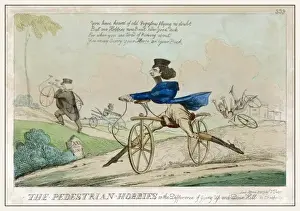 Print of Pedestrian Going Uphill