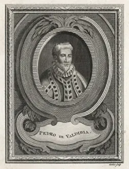 Prints of PEDRO DE VALDIVIA - Spanish conquistador in Chile and Peru (founder of Santiago). Date: 1498 - 1553 Chile Prints: Pedro De Valdivia Print - 16th Century Spanish Conquistador