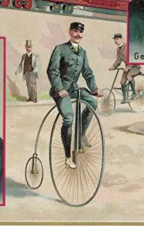 Penny Farthing Colour Riding Print