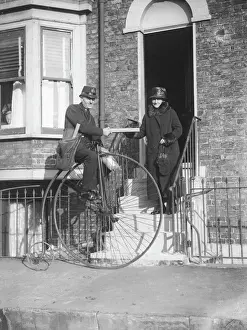 Cycling Prints: Penny Farthing Post Print: Victorian Era Postal Scene