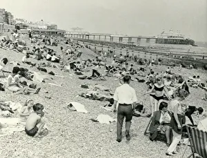 People on the beach, Eastbourne, Sussex People on the beach, Eastbourne, Sussex