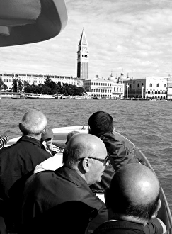 People on a boat off the coast of Venice, Italy People on a boat off the coast of Venice, Italy