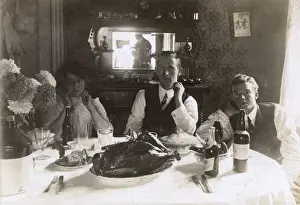 Three People at a Table Print, circa 1910