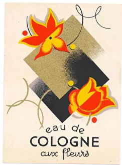 Embrace the Elegance: Art Deco Poster Art Collection: Perfume label, Eau de Cologne aux Fleurs