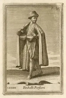 18th Century Music History Prints: Persian Drum