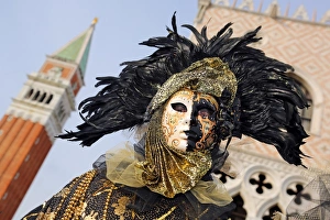 Person wearing Venice Carnival Costume Person wearing Venice Carnival Costume