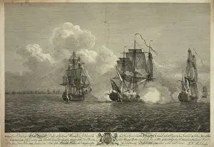 Maritime Art Prints Online Prints: This perspective view of the engaging and taking the Spanish