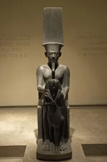 Amen Collection: Pharaoh Horemheb and god Amun. Egypt