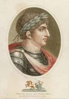 Prints of KING PHILIP OF MACEDON Greek ruler and soldier, conquered all Greece and defeated the Persians; father of Alexander Macedonia Prints: Print of King Philip II of Macedon