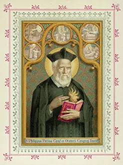Prints of ST FILIPPO (Philip). NERI popular and venerated Italian preacher known as the Apostle of Rome for his skill in winning converts; he founded the Oratorian community Italy Prints: Print of Philip Neri