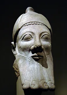 Phoenician art. Cyprus. Bust of a bearded man. 6th century B Phoenician art. Cyprus. Bust of a bearded man. 6th century B