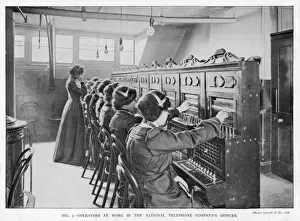 Early Telephone Switchboard Print