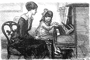 Early 20th Century Piano Print, 1915