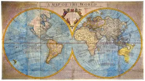 Hemisphere Map with Text Print (Pictures Now)