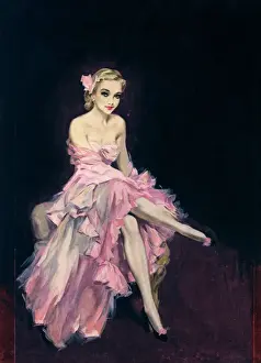 David Wright Pin Up Prints: Pin up in Pink by David Wright