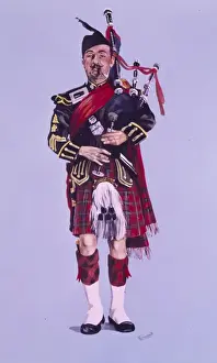 Malcolm Greensmith Painting Prints: Pipe Major of the Queens Own Highlanders