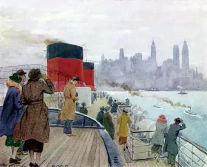 Normandie Arrives in New York Harbour Print