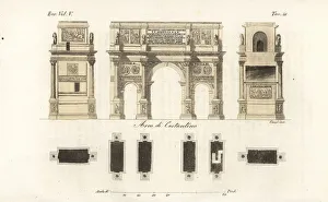 Plan and elevations of the Arch of Constantine, Rome Plan and elevations of the Arch of Constantine, Rome