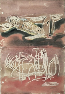Planes (1940). Wax drawing by Henry Moore. Drawing Planes (1940). Wax drawing by Henry Moore. Drawing