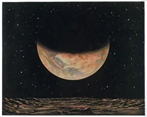 Planet Mars seen from one of its moons Planet Mars seen from one of its moons