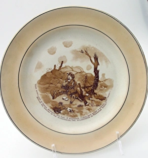 Plate inscribed with parodic verses, WW1 Plate inscribed with parodic verses, WW1