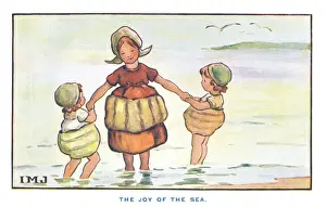 IMJ Print: Children Paddling on the Beach, 1918