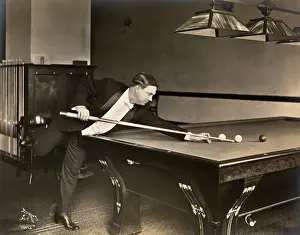 Snooker Prints: Playing Billiards: Morningstar at the Pool Table Print