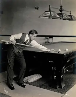 Snooker Prints: Playing Billiards by W. Hoppe Print