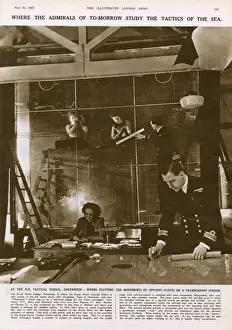 Greenwich London England Prints: Plotting room at the Royal Naval tactical school, Greenwich