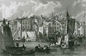 Plymouth, Devon: The Barbican Print, 1829