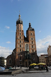Poland. Krakow. Saint Marys Basilica in Central Market squa Poland. Krakow. Saint Marys Basilica in Central Market squa