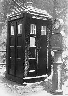 Police Public Call Box in the snow, London Police Public Call Box in the snow, London