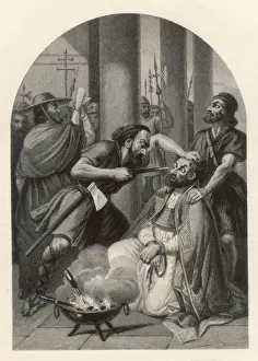 Pope Stephanus III Blinding Constantinus II Print