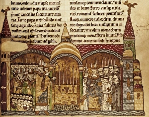 The Pope Urban II consecrates the altar of the