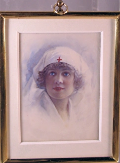 Portrait miniature of a young Red Cross nurse Portrait miniature of a young Red Cross nurse