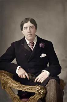 Portrait of Oscar Wilde - Irish Playwright sitting in chair Portrait of Oscar Wilde - Irish Playwright sitting in chair