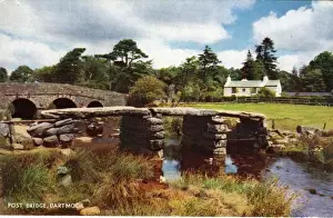 Post Bridge Print, Postbridge Village, Devon, England 1950s