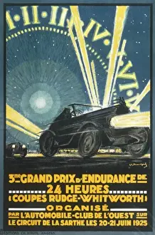 Grand Prix Prints: 1925 Le Mans Grand Prix Poster Print