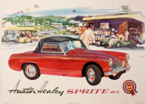 Poster advertising Austin Healey Sprite MK II Poster advertising Austin Healey Sprite MK II